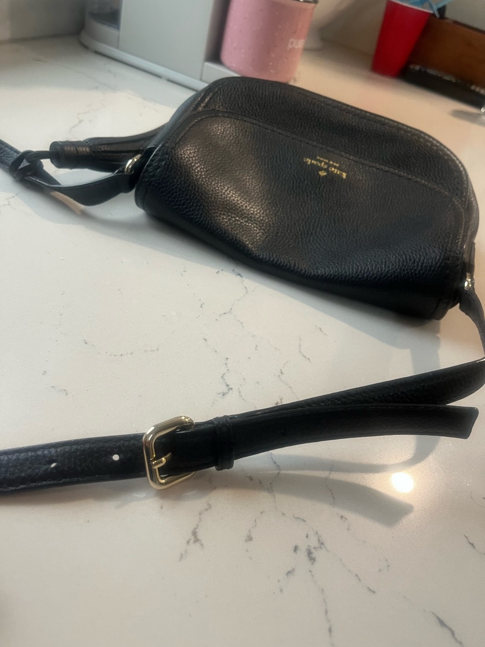 kate spade black pebbled leather crossbody with tassel - Picture 4 of 4